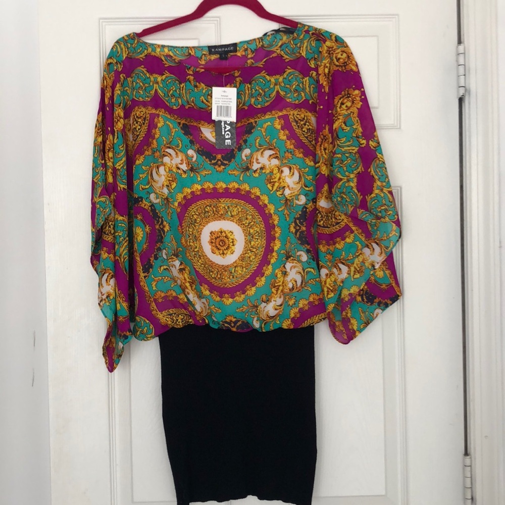 Polyester/knit blouse/dress NWOT